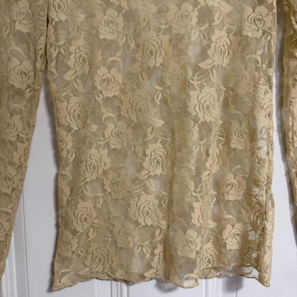 Truly Yours Lace Top Cream Long Sleeve Chic Glam - Picture 4 of 8
